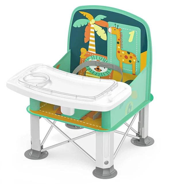 Baby Travel Booster Seat with Double Tray,  Upgraded Toddler Portable Baby Chair