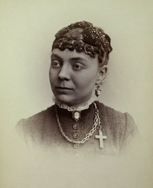 ANTIQUE BLACK AFRICAN American Woman Cabinet Photo Rosary Columbus OH