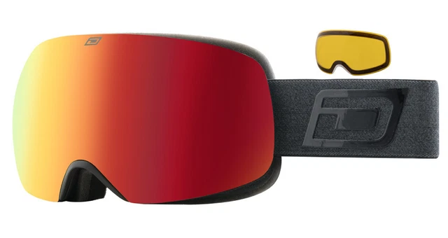 Dirty Dog MUTANT ORACLE Ski-/Snowboardbrille MATTSCHWARZ/ROT SPIEGEL + GELB