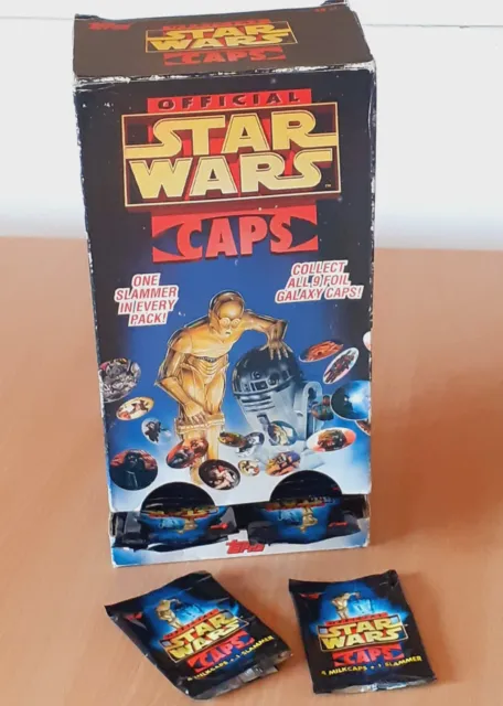 Topps Star Wars Caps Milkcaps Pugs Retail Trade Box Display Ireland 1995 Packs
