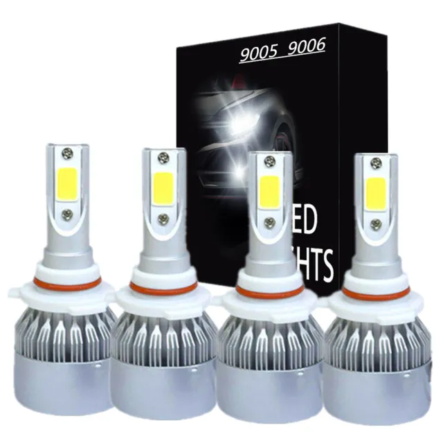 4x 9005 9006 LED Combo Headlight Bulbs High Low Beam 6500K Super White Bright
