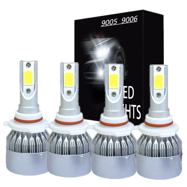 4x 9005 9006 LED Combo Headlight Bulbs High Low Beam 6500K Super White Bright