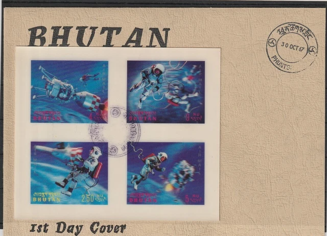 Bhutan Weltraum Ersttagsbrief FDC 1967 #1097097