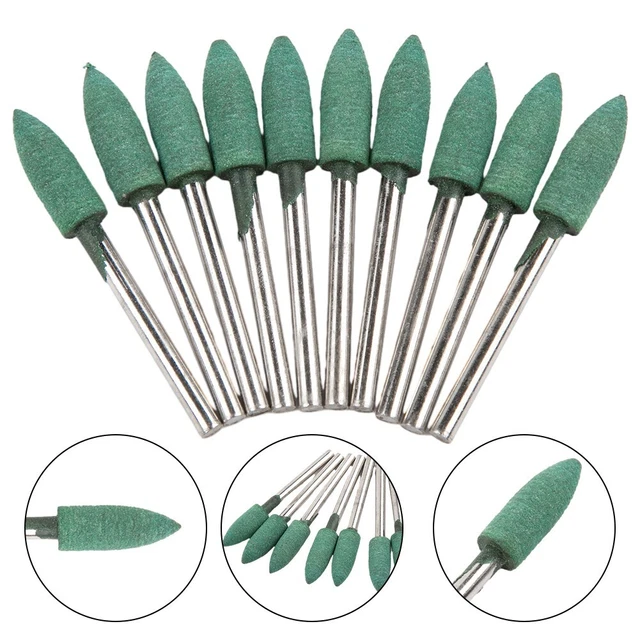 Testa di rettifica gomma di alta qualità 10 pz smerigliatrici elettriche a cono 0,12 pollici 3 x 6 mm
