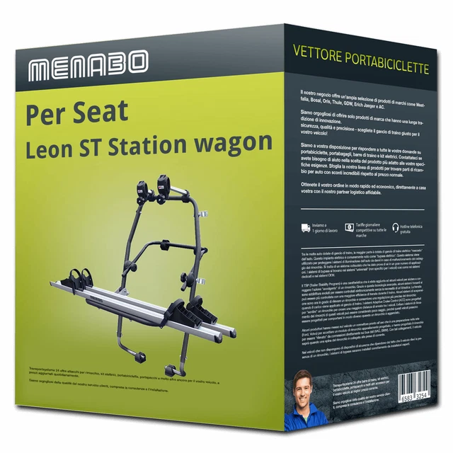 Menabo Stand Up 2 portabici portellone per Seat Leon ST Station w. 5F8 - 2 bici