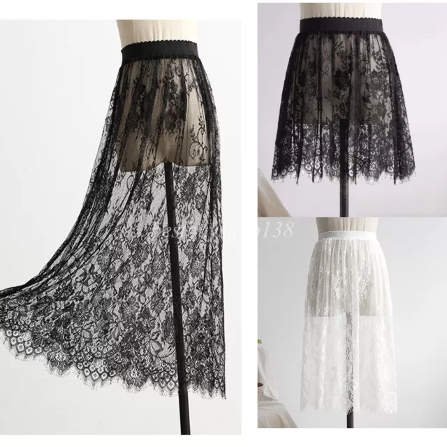 Women Lace Cotton Underskirt Half Slips Skirt Extender Half Slip for Lengthening