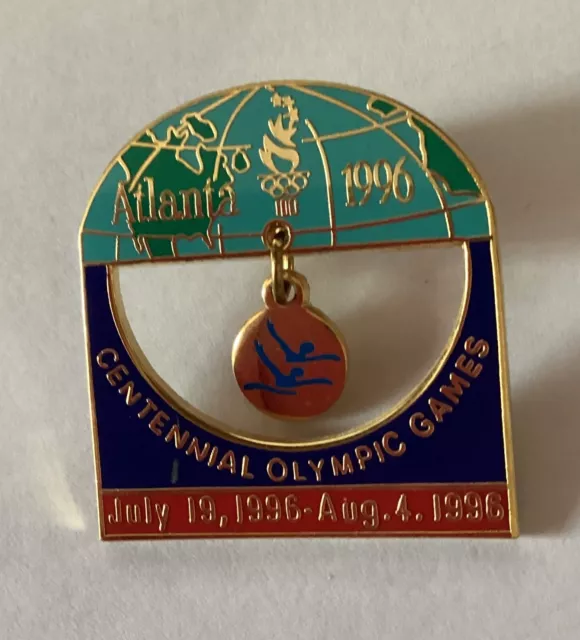 Atlanta Olympic Games 1996: Globe Dangle Sports Pin Synchro Swimming