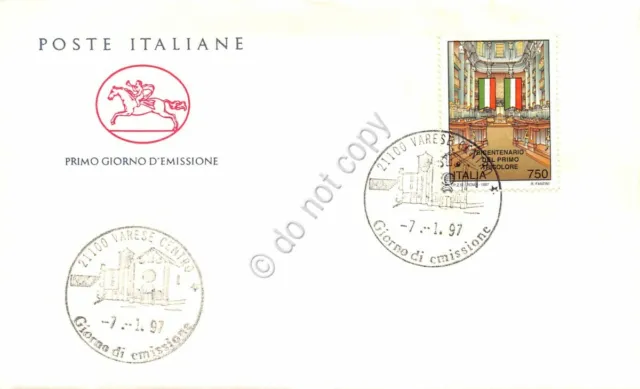FDC Cavallino - Italia 1997 - Bicentenario del primo tricolore - Annullo Varese