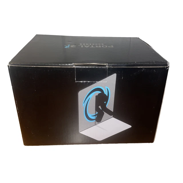Portal 2 ThinkGeek Rare Video Game Bookends Aluminum Metal Book Ends 3