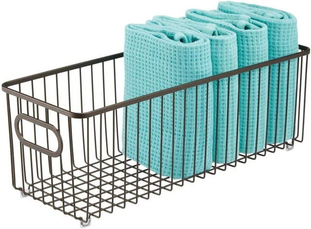 Farmhouse Metalldraht Aufbewahrungskörbe 2er-Set - Haushalt Organizer Für Küche & Bad