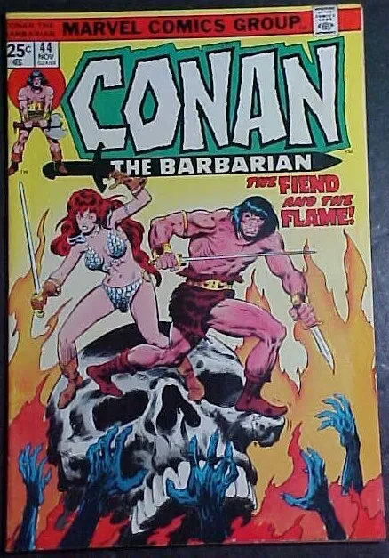 CONAN THE BARBARIAN #44! RED SONJA! w/MVS! FN 1974 MARVEL COMICS
