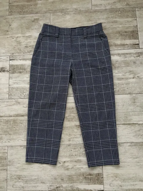Womens ACNE STUDIOS Check Tapered Cropped Pants Trousers Cotton Size 40