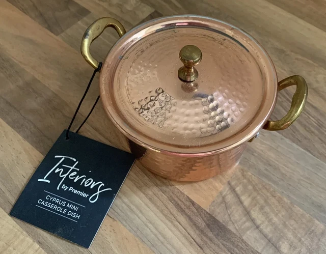 Cyprus Mini Casserole Dish with lid. Stainless steel with a copper finish