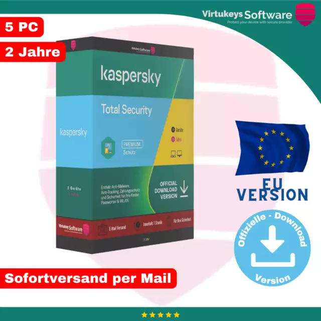 Kaspersky Total Security 2024 | 5 dispositivos / 2 años | protección antivirus | Windows