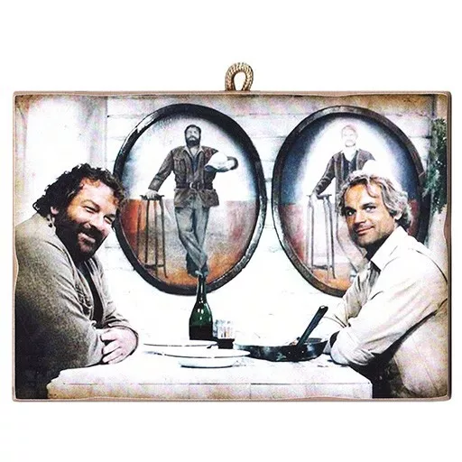 KUSTOM ART Tableau Bud Spencer et Terence Hill 25 x 18 cm.