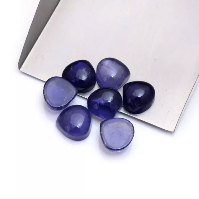 ¡HERMOSO! Cabujones en forma de corazón Iolita azul natural 11x11 mm gema suelta pulida 2