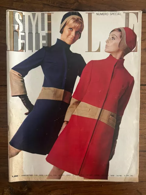 STYLE ELLE Sept 1965 numéro spécial - Mode Fashion Style Beauté Pub Vintage