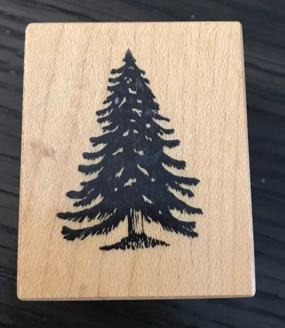PSX Evergreen Pine Tree Wood Mounted Rubber Stamp Small
