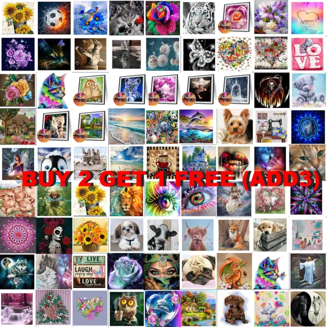 89Style 5D DIY Full Drill Diamond Painting Embroidery Cross Stitch Home Decor UK