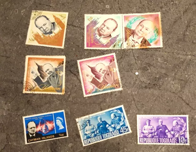 Lot of post stamps - togo circa 1965, Winston Churchill