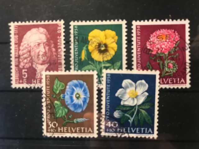 Schweiz 1958 Satz Pro Juventute gestempelt Blumen Haller Bedarf