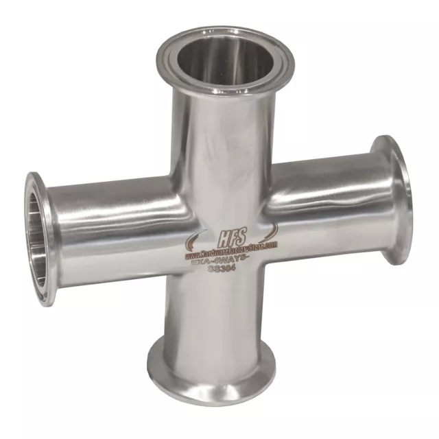 2" Tri Clamp 4 Way Cross Sanitary Fitting 304 Stainless Steel