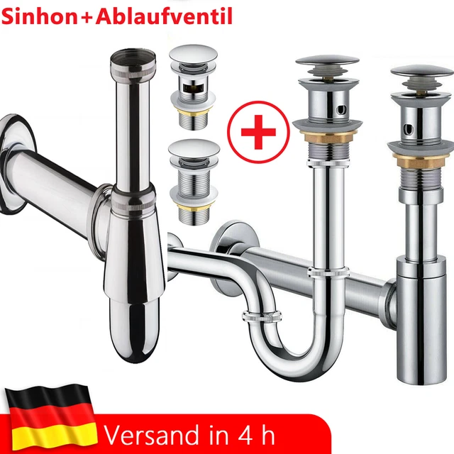 SIFON SIPHON POP Up Ablaufventil Ablaufgarnitur Mit Waschbecken Abfluss Überlauf EUR 13,02