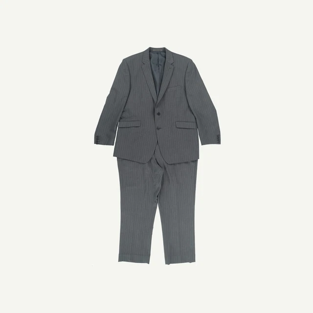 Jack Reid Mens Grey Poly blend Regular Suit 2 Piece 46" L 29" W 44"