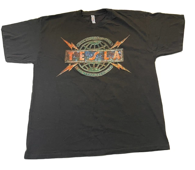 Tesla Band 2017 30th Anniversary Tour Shirt Sz XL Black City
