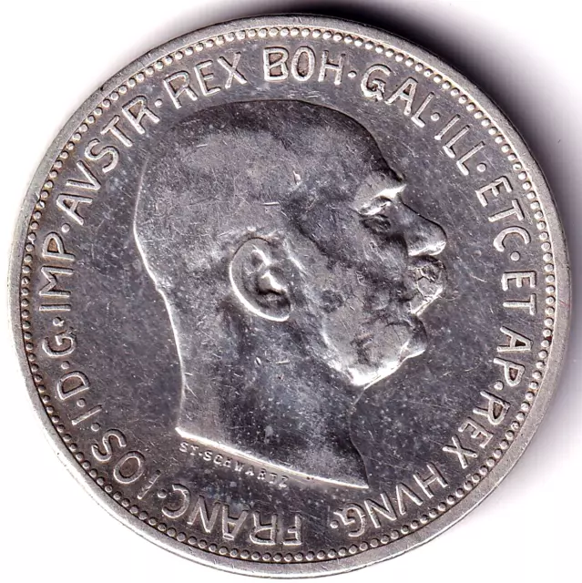 AV-VD Österreich 1912 2 Kronen Corona Franz Joseph I. 835er Silber  CC12