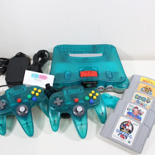 Nintendo 64 Clear Blue Expansion Pack Controller console Cartridges REJION FREE