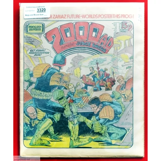 2000AD Prog 201  1 Judge Dredd Birthday Comic Book 28 2 81 UK 1981 (Lot 3320