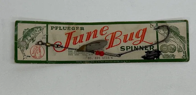 VINTAGE PFLUEGER JUNE Bug Fishing Lure, No. 694 Size 6 $19.95