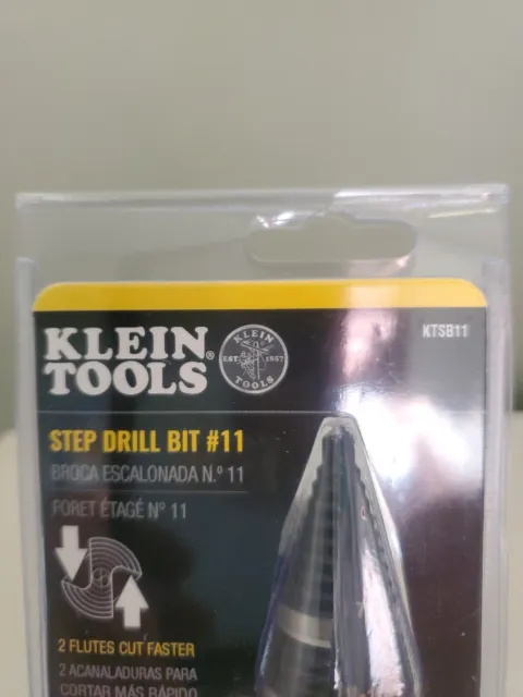Klein Tools KTSB11 Double Fluted Step Drill Bit 7/8" To 1-1/8' holes 2