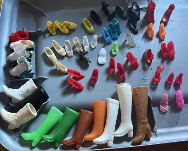 Barbie Doll Shoes Lot Mixed Pairs Singles Boots Heels Flats Vintage Skate Slipp