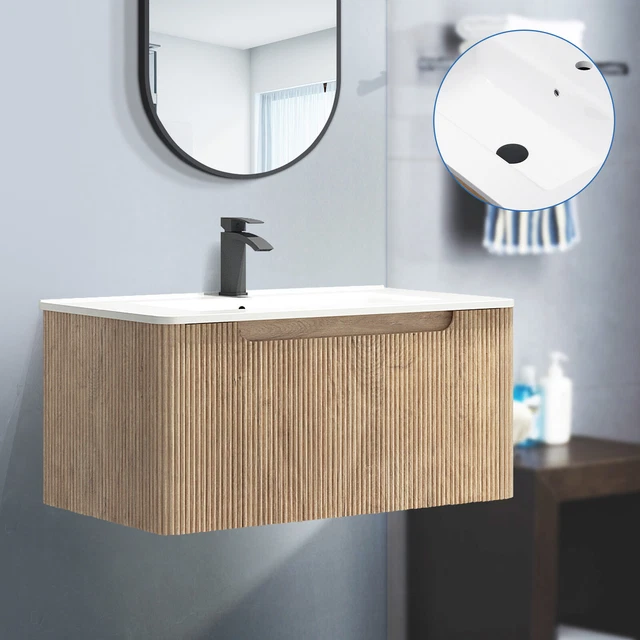 ACA 91CM BATH MDF Vanity Unit Undermount Basin Bathroom Cabinet Wall ...