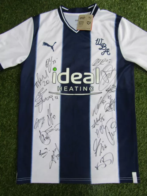 West Bromwich Albion Shirt Hand Signed by 2023/2024 Squad - 24 WBA Autographs