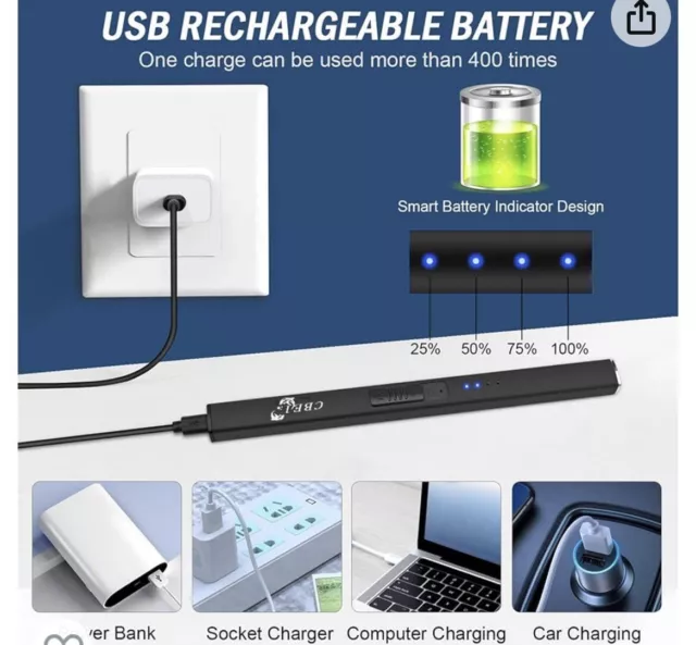 Accendino Elettrico,Accendigas USB Ricaricabile，Accendigas Elettrico Cucina Acce