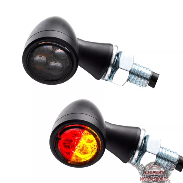 Led Mini Blinker 3in1 Rücklicht Bremslicht Dark schwarz getönt 12V e-geprüft