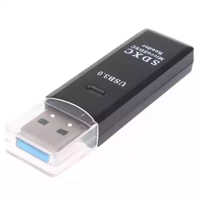 Lector de tarjetas card reader USB 3.0 SDXC micro sd alta velocidad Color Negro