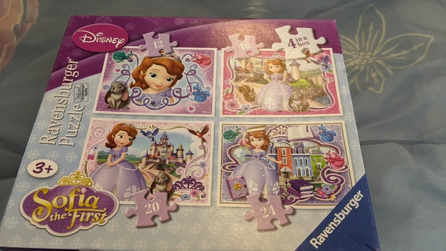RAVENSBURGER DISNEY SOFIA the First 4 in Box Jigsaw Puzzles 12/16/20/24 ...