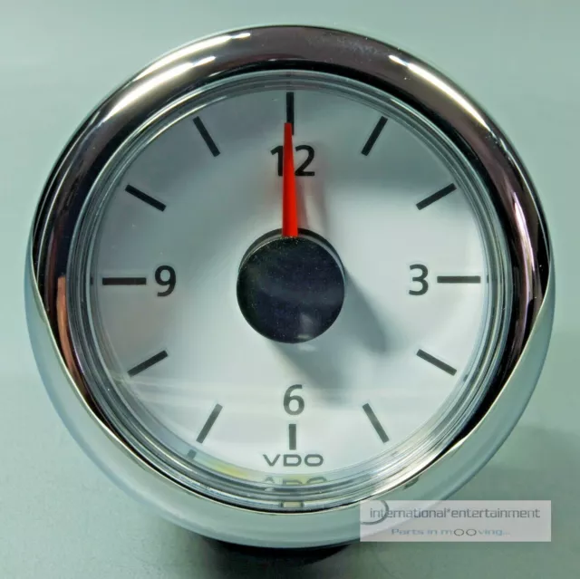 VDO QUARZ UHR VIEWLINE  CLOCK   MARINE  12V   WEISS CHROMRING abgerundet