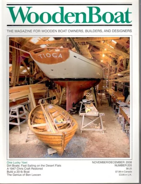 Wooden Boat Magazine, No 205, nov/dec 2008 magazine  for wooden boat owners, bui