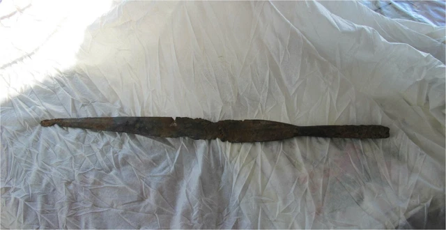 Ancient Large Anglo-Saxon Iron Spear Point 6th-7th Century AD Boston Collection