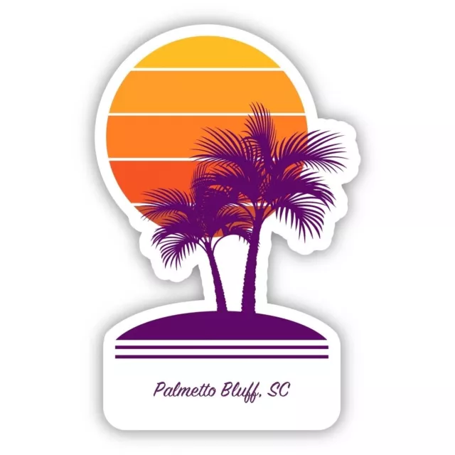 Palmetto Avenue Beach Florida Souvenir 4 Inch Vinyl Decal Sticker Palm Design