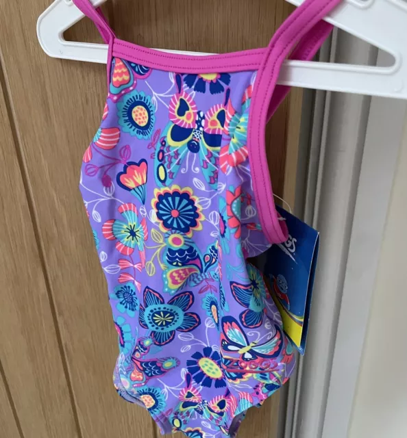 Maillot de bain rose floral bébé fille âge 1 an neuf avec étiquettes