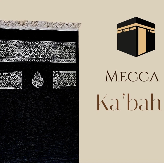 PRAYER MAT MECCA Makka Kaba Kaaba Kiswah Islamic Muslim Rug Musallah ...