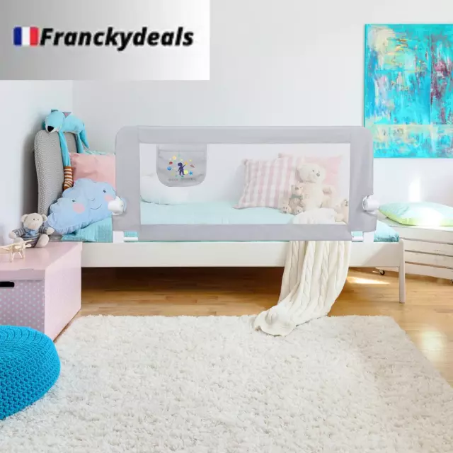 Barrière de Lit Enfants CCLIFE - Sécurité Portable Pliable Anti-Chute Neuf FR