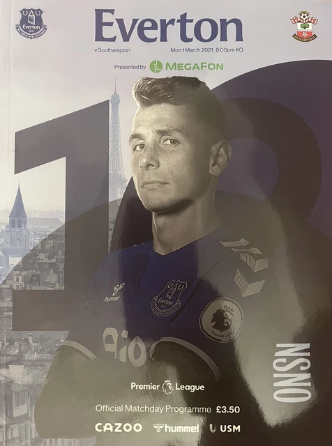 **Mint** Everton V Southampton Official Pl Football Programme 01/03/21