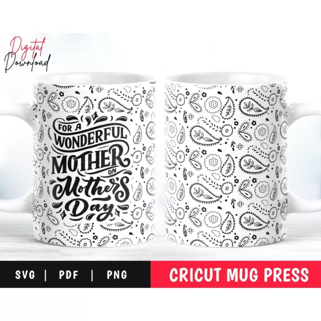 Cricut Mug Press Svg, Feather Mug Press Svg, Cricut Mug Wraps, Coffee Mug  SVG